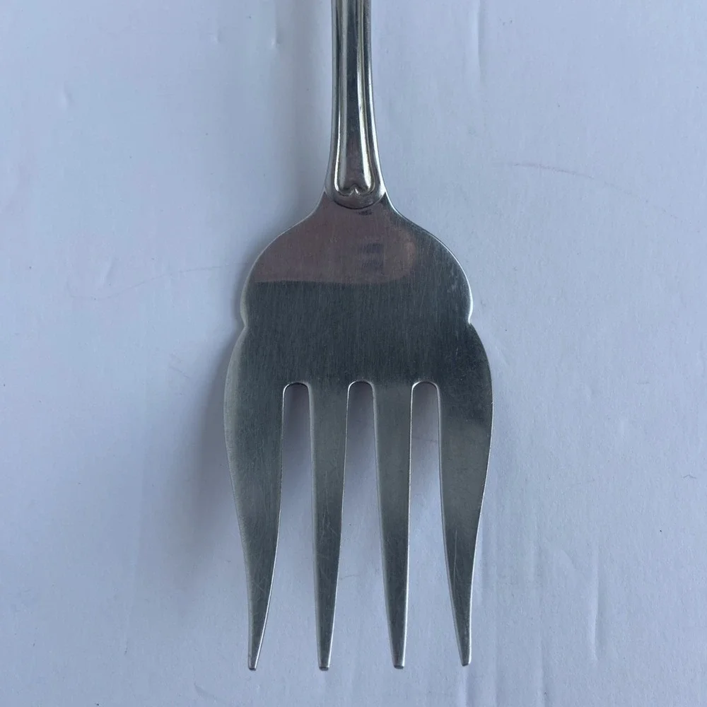 International‎ Silver 18/10 Stainless Cold Meat Serving Fork Heart Pattern 8.5